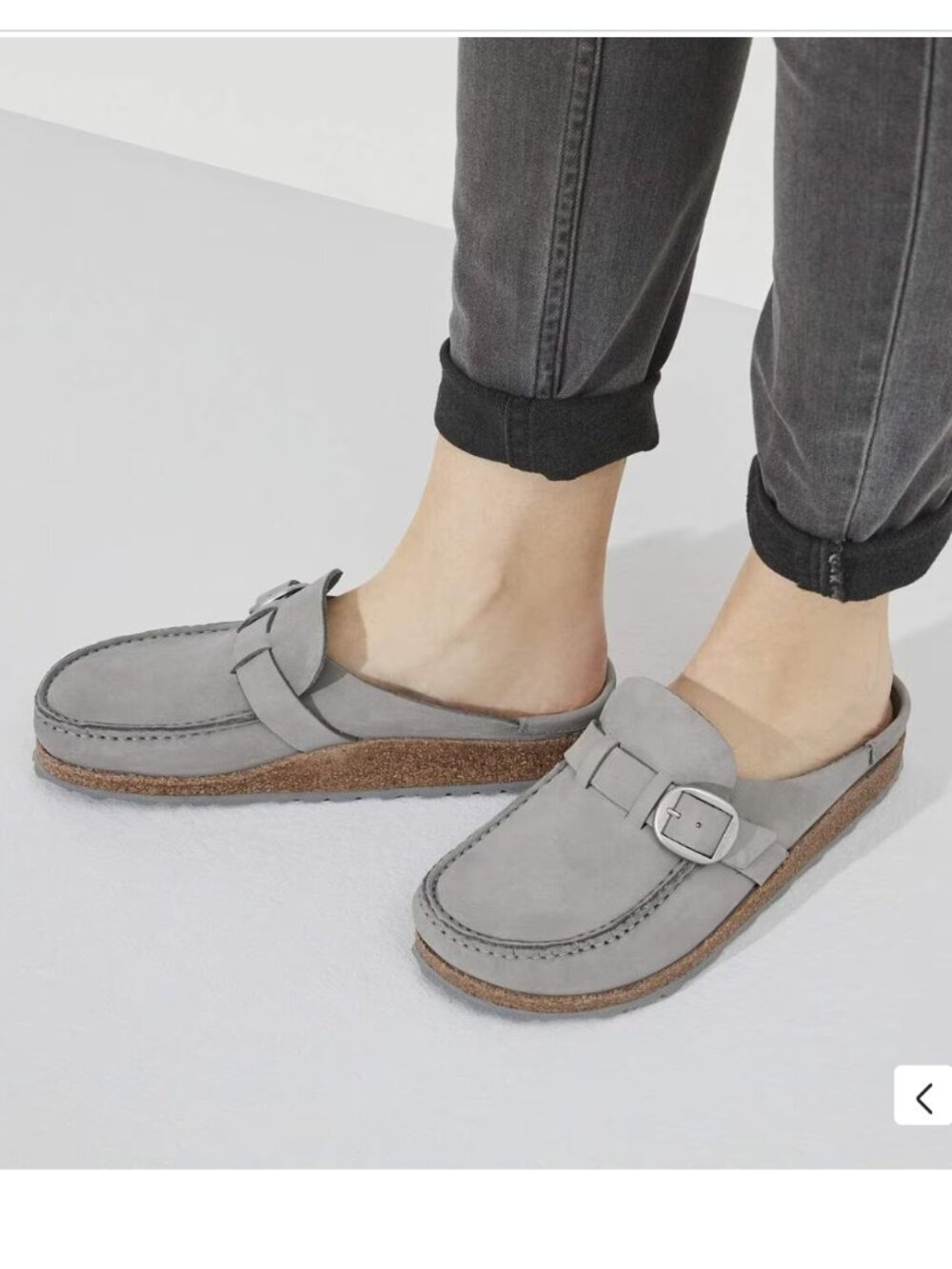 Birkenstock Buckley Clogs in Grey Suede | Size 37 Narrow